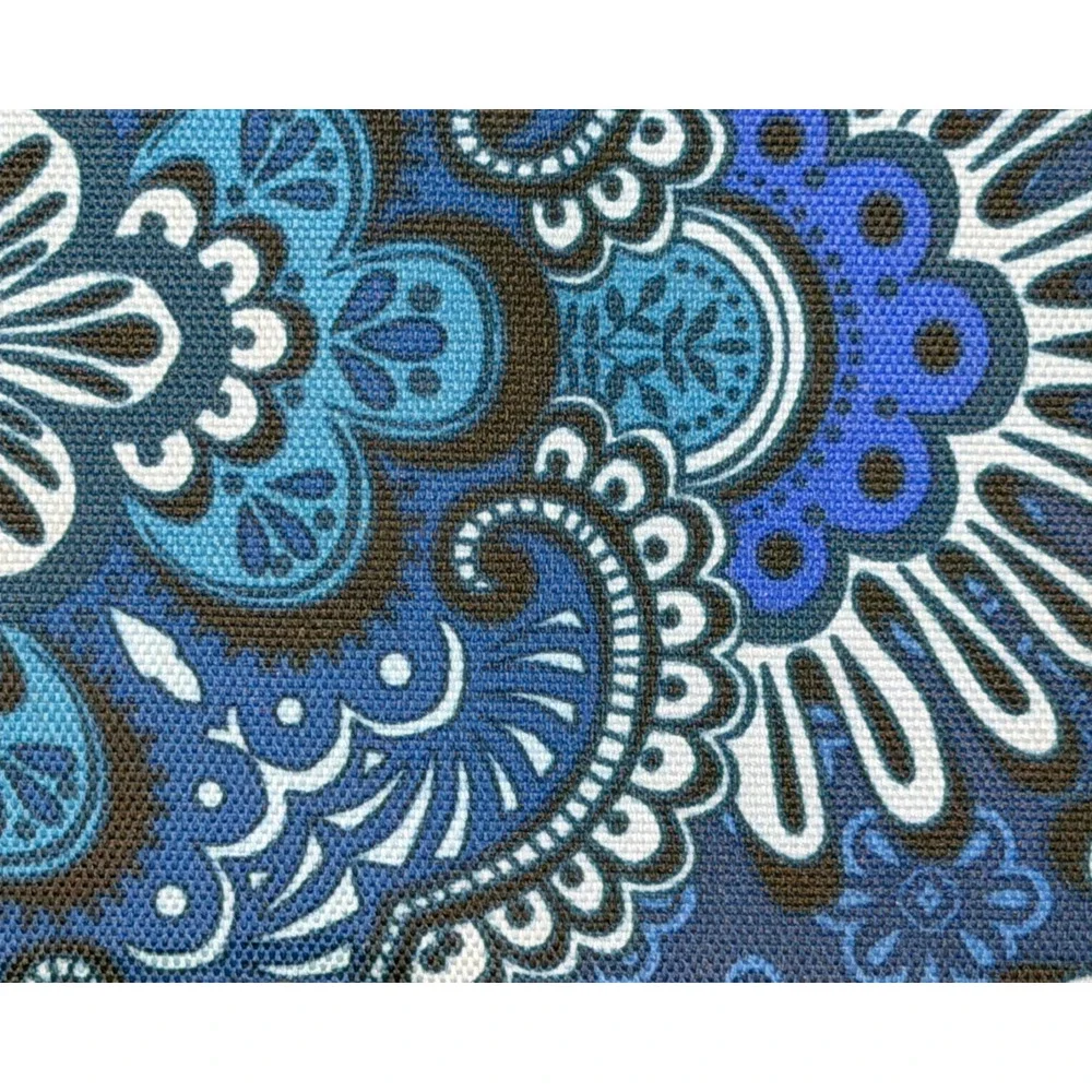 Vera Bradley Blue Paisley Double Sided Pencil Pouch Travel Makeup Bag Canvas